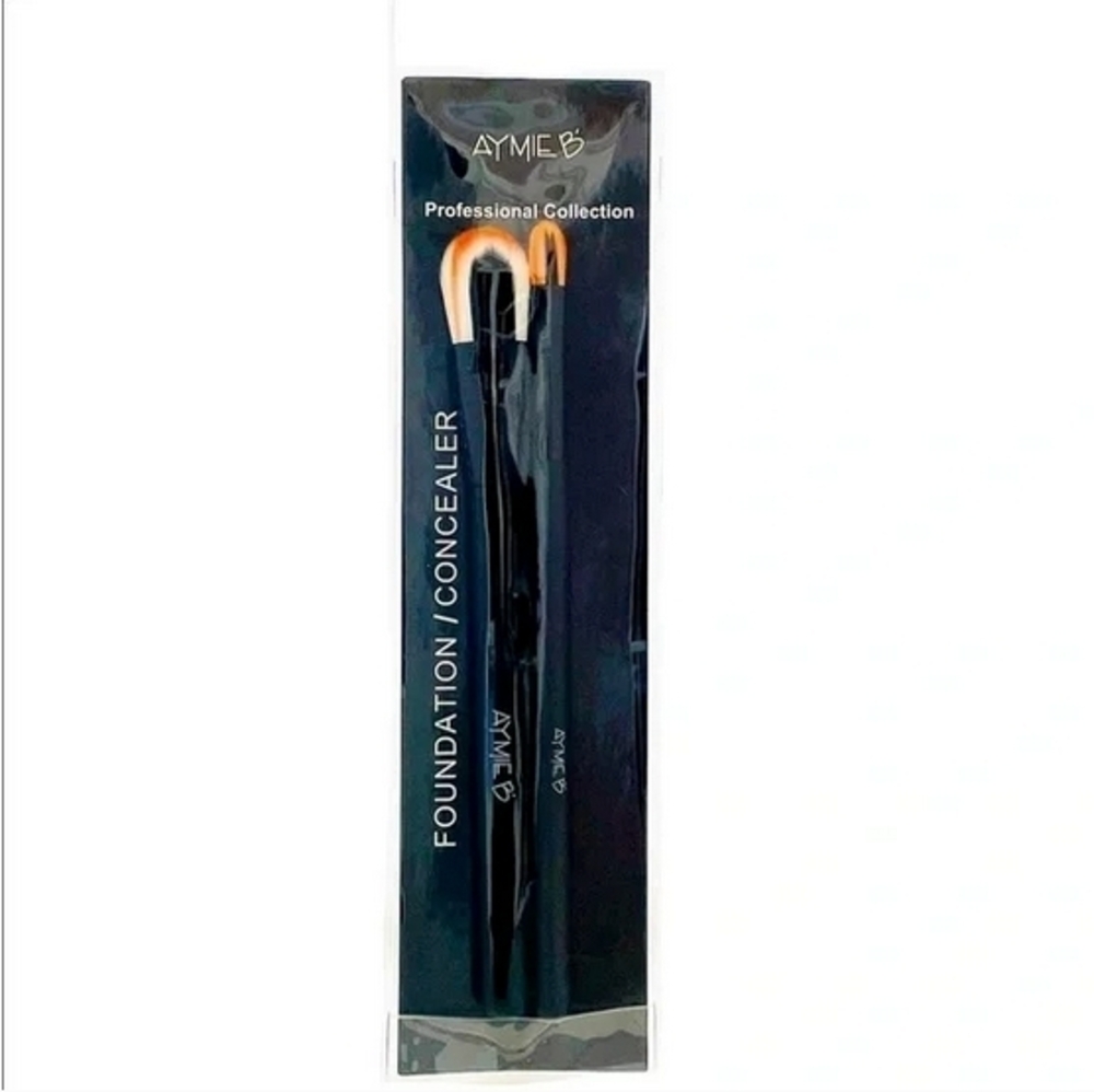 Aymie B' Gotta B Urban Professional Foundation & Concealer Brush Set 2pc New - Picture 2 of 4